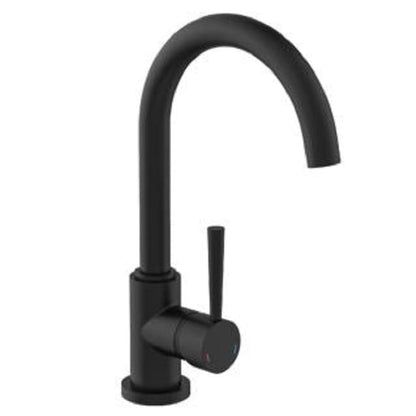 SCH�_�”��TTE Sink Mixer with High Round Spout CORNWALL Low Pressure Black Matt