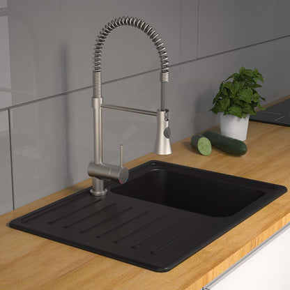 SCH�_�”��TTE Sink Mixer with Spiral Spring CORNWALL Low Pressure Stainless Steel Look