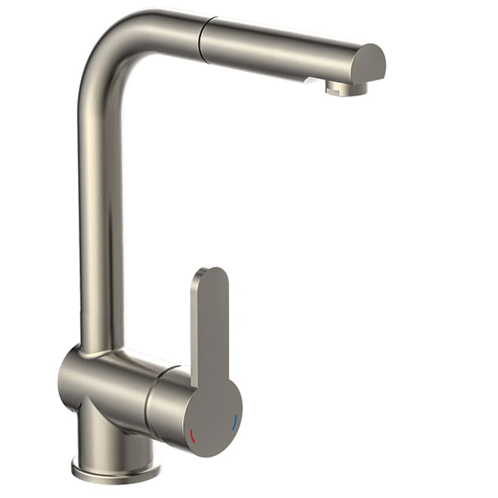 SCHÌÏTTE Sink Mixer with Pull-out Spray LONDON Low Pressure Stainless Steel Look