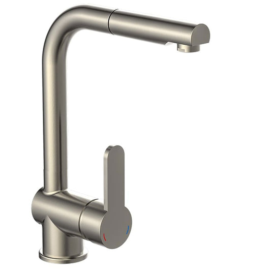 SCHÌÏTTE Sink Mixer with Pull-out Spray LONDON Low Pressure Stainless Steel Look