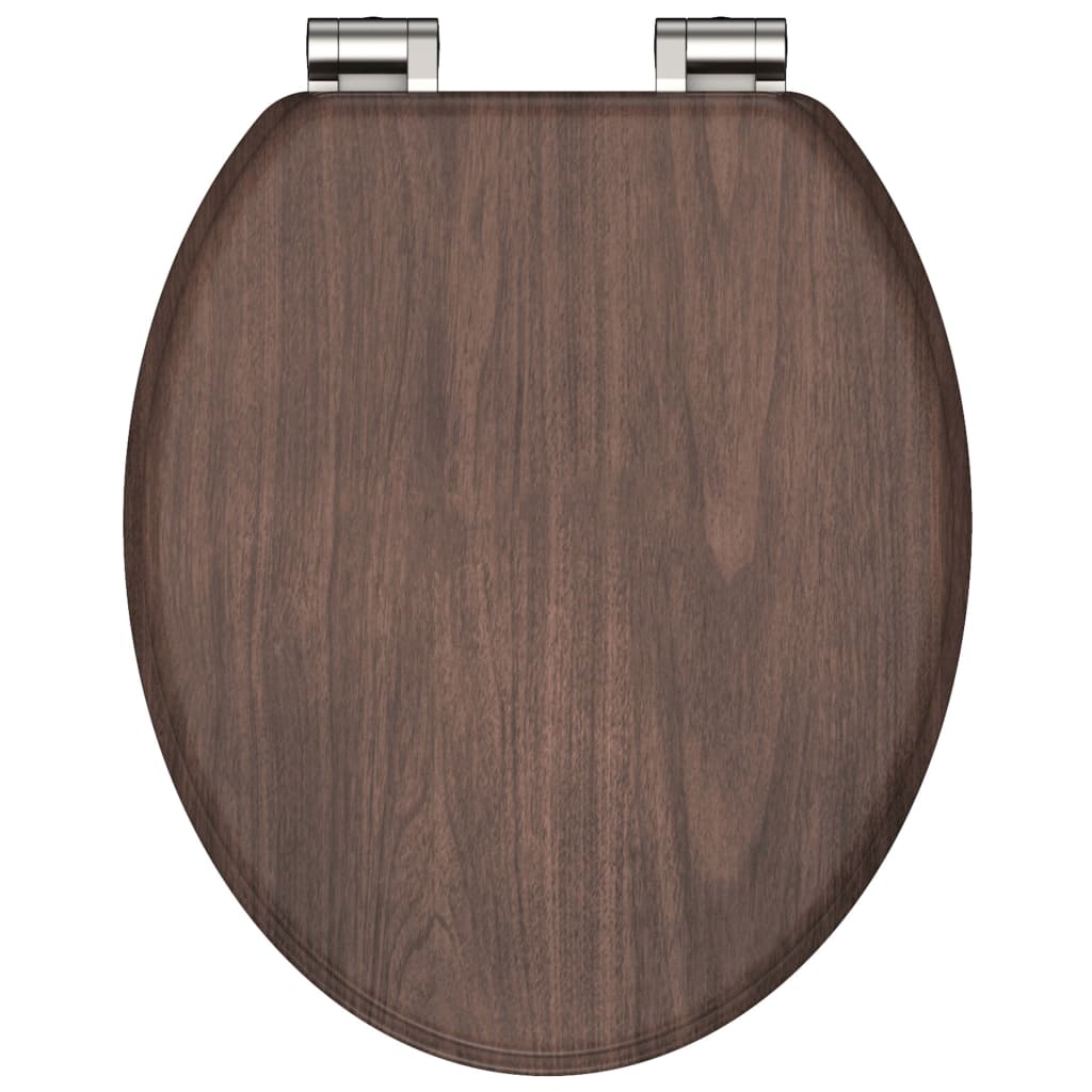 SCH�␏TTE Toilet Seat with Soft-Close DARK WOOD MDF