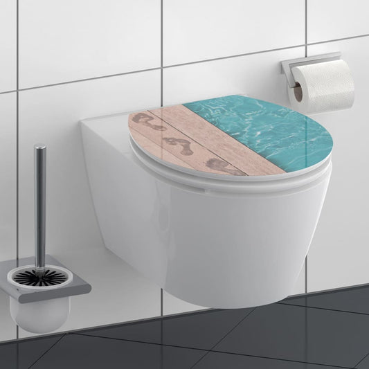 SCHÌÏTTE High Gloss Toilet Seat with Soft-Close POOLSIDE MDF