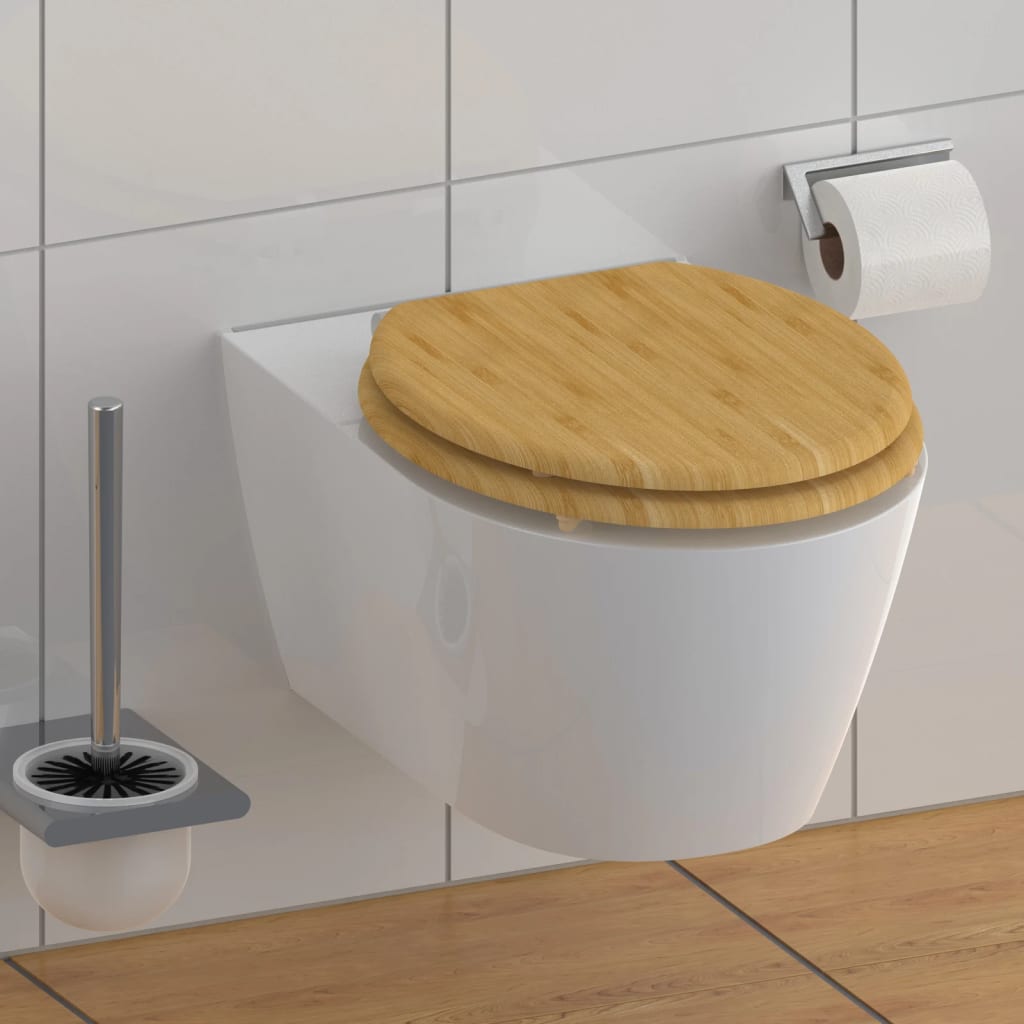 SCH�_�”��TTE Toilet Seat with Soft-Close NATURAL BAMBOO