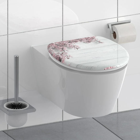 SCH�␏TTE Toilet Seat with Soft-Close FLOWERS & WOOD