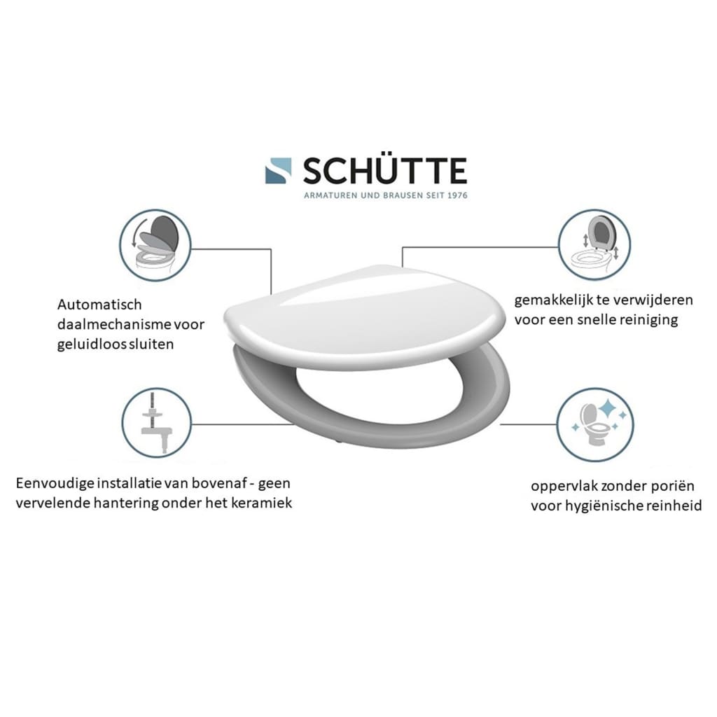 SCH�_�”��TTE Duroplast Toilet Seat with Soft-Close Quick Release GREY