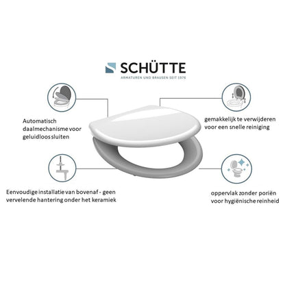 SCH�_�”��TTE Duroplast Toilet Seat with Soft-Close Quick Release GREY