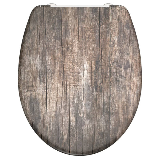 SCH�_�”��TTE Duroplast Toilet Seat with Soft-Close OLD WOOD Printed
