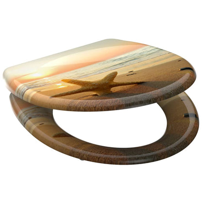 SCH�_�”��TTE Duroplast Toilet Seat with Soft-Close SEA STAR Printed