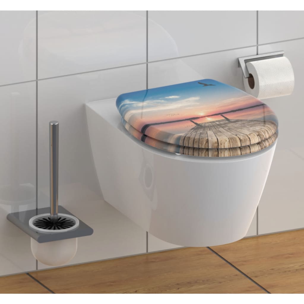 SCH�_�”��TTE Toilet Seat with Soft-Close Quick Release SUNSET SKY
