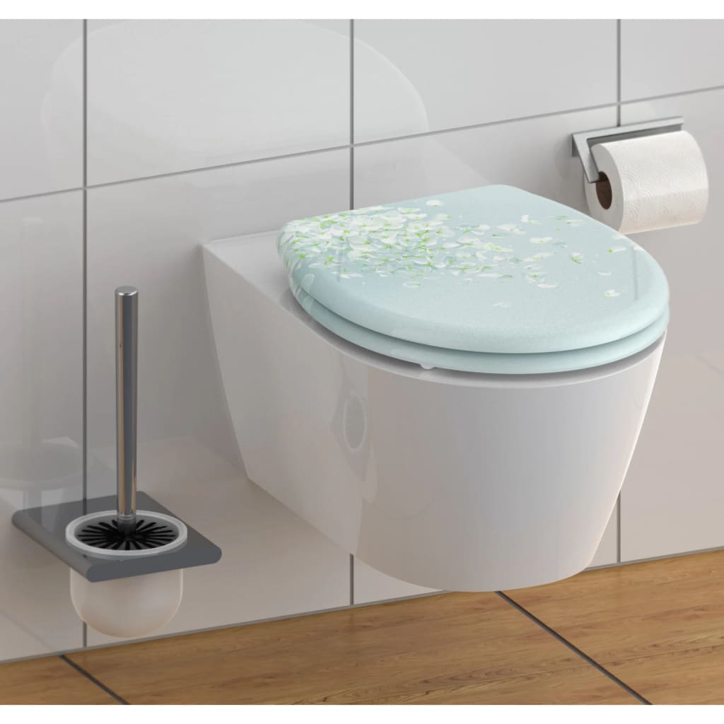 SCHÌÏTTE Toilet Seat with Soft-Close Quick Release FLOWER IN THE WIND
