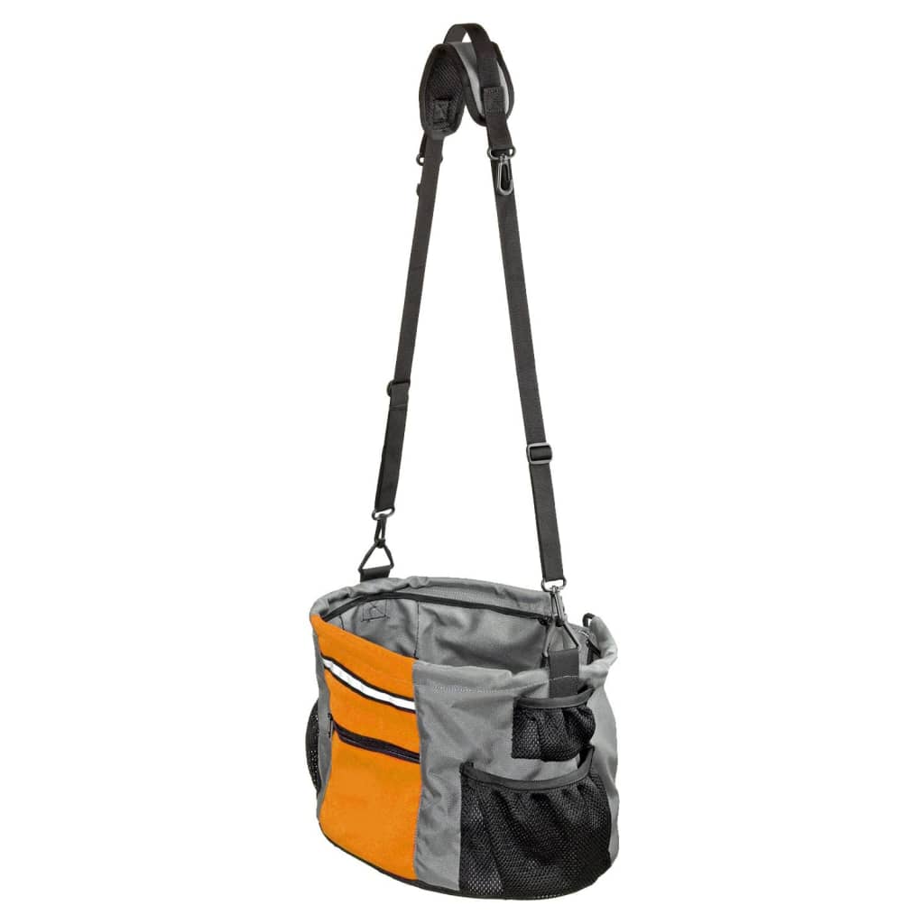 FLAMINGO Pet Bicycle Basket Nylon Orange and Grey