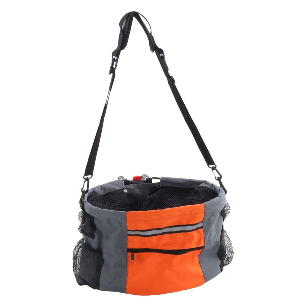 FLAMINGO Pet Bicycle Basket Nylon Orange and Grey