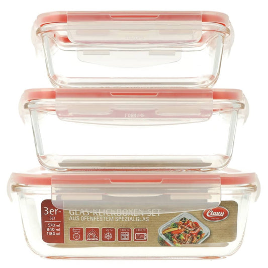Clauss 3-Piece Food Container Set Glass