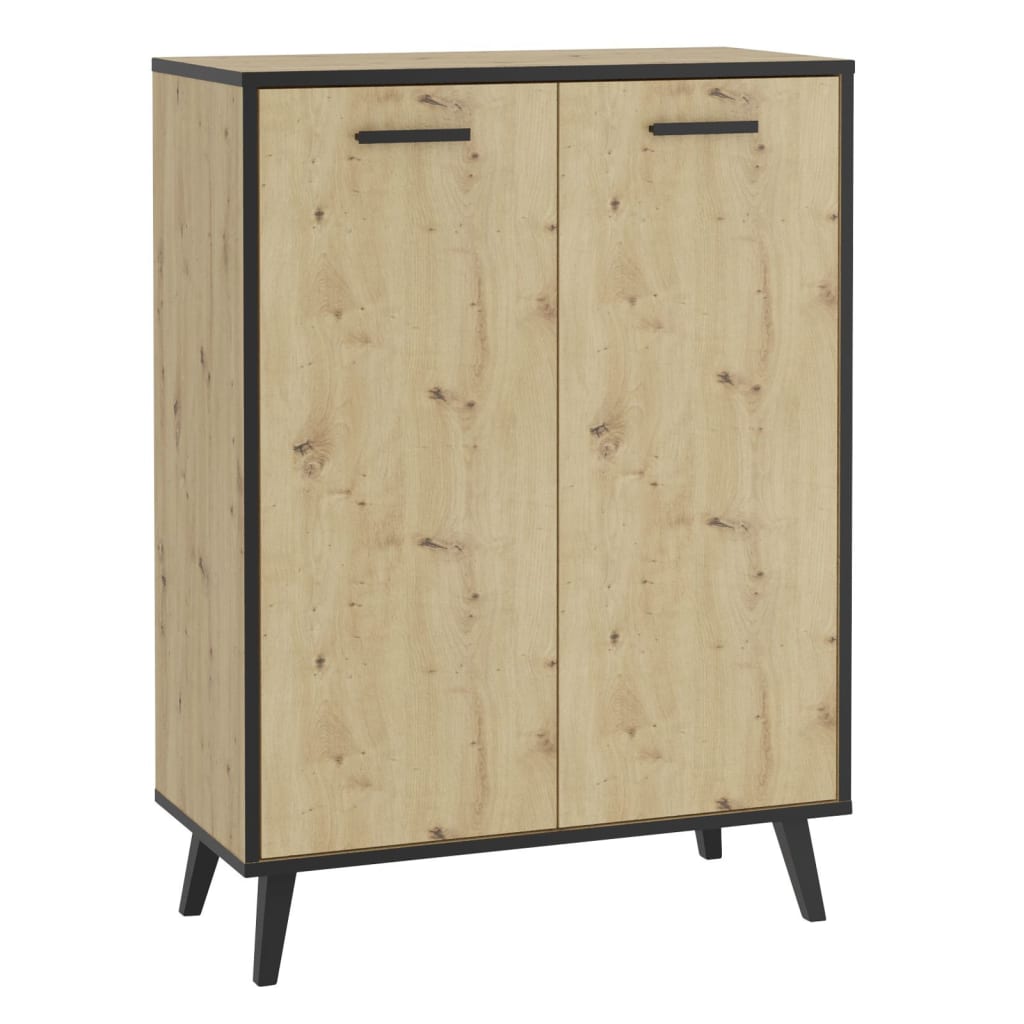FMD Shoe Cabinet with 5 Compartments 68.5x33x93.5 cm Artisan Oak