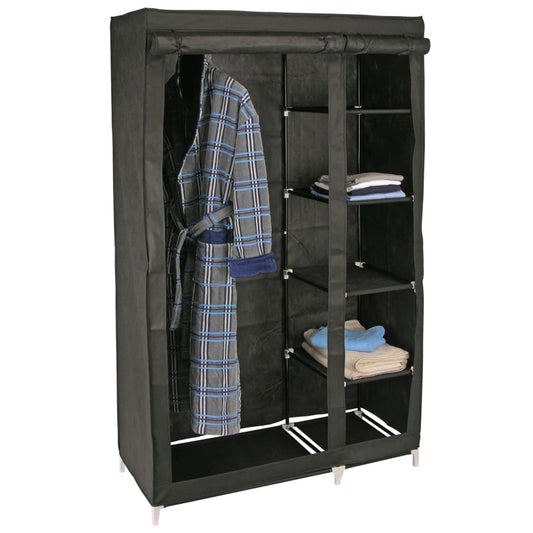 HI Wardrobe 110x46x178 cm Fabric Black