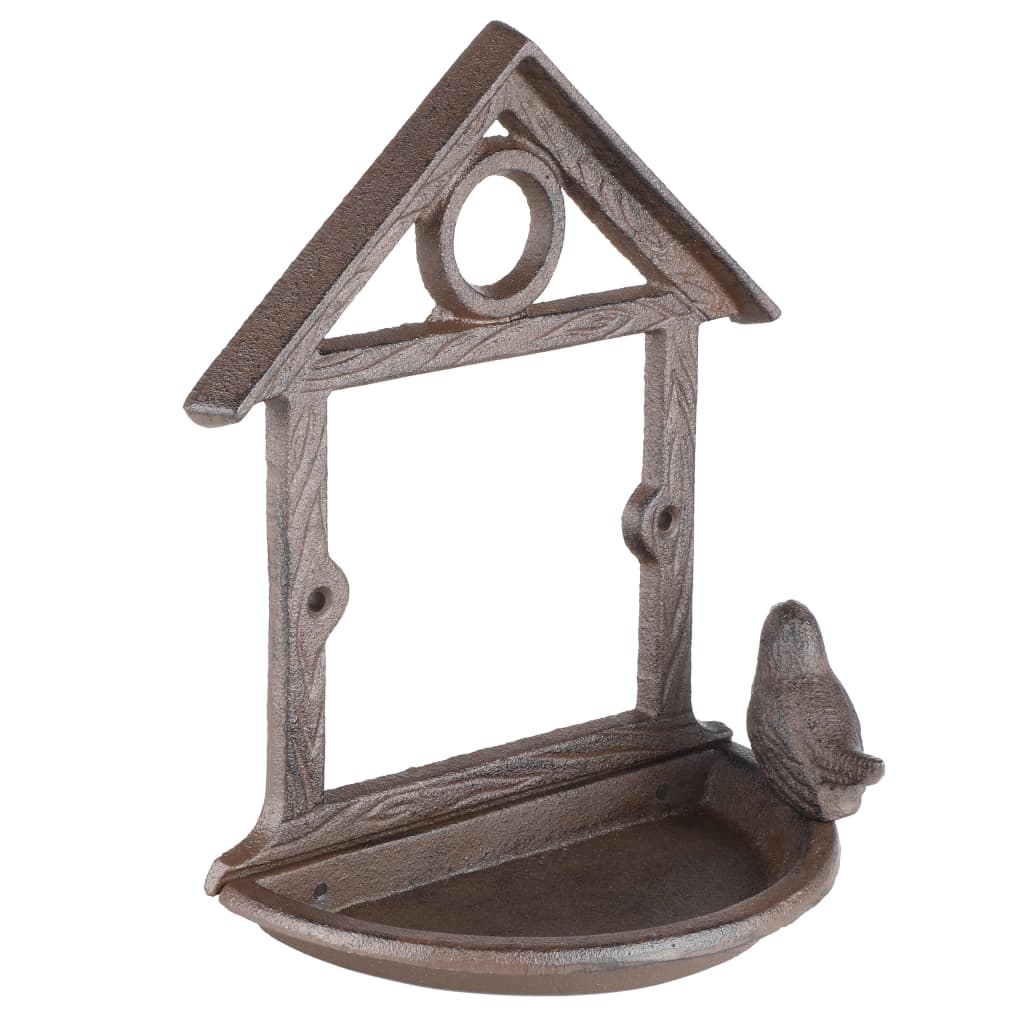 HI Hanging Bird Feeder House Shape 18 cm Brown