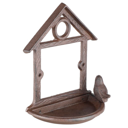 HI Hanging Bird Feeder House Shape 18 cm Brown
