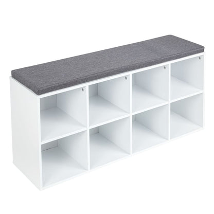 HI Shoe Rack with Cushion 103.5x29x48 cm White