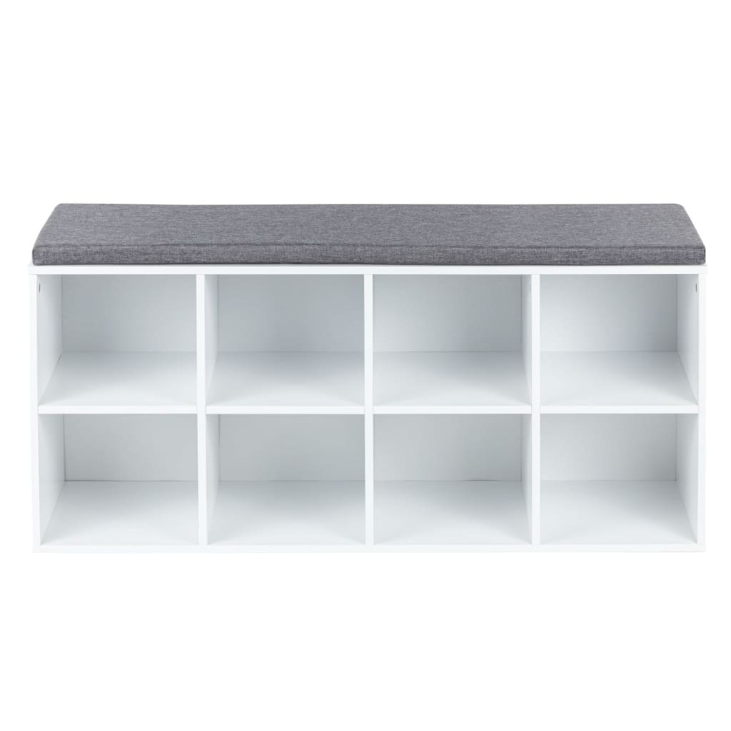 HI Shoe Rack with Cushion 103.5x29x48 cm White