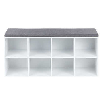 HI Shoe Rack with Cushion 103.5x29x48 cm White