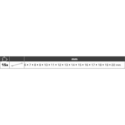 BRILLIANT TOOLS Combination Wrench Set 15 pcs