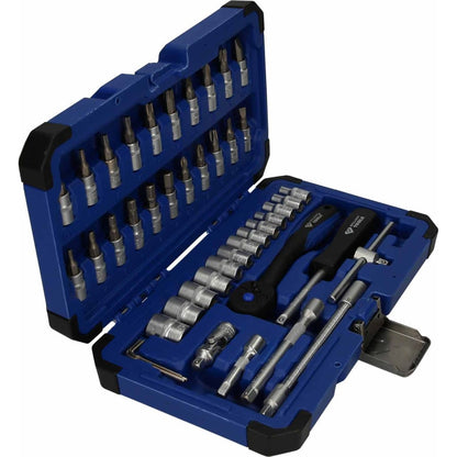 BRILLIANT TOOLS 45 Piece Socket Set 1/4" Steel