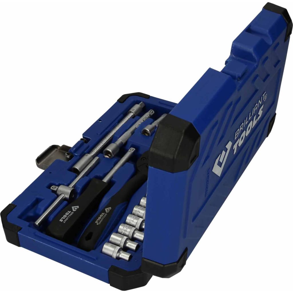 BRILLIANT TOOLS 45 Piece Socket Set 1/4" Steel