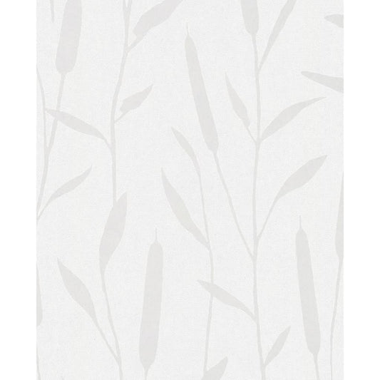 Noordwand Topchic Wallpaper Reed Plumes Metallic White