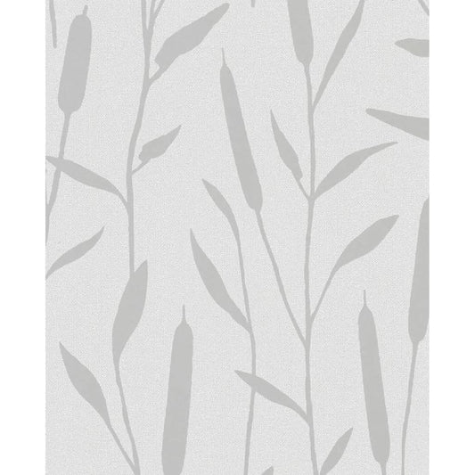 Noordwand Topchic Wallpaper Reed Plumes Metallic Grey