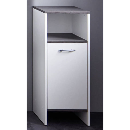 Trendteam Bath Floor Cabinet SanDiego White and Smokey silver