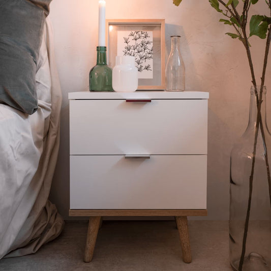 Finori Bedside Cabinet G��_teborg 60 White and Sonoma Oak