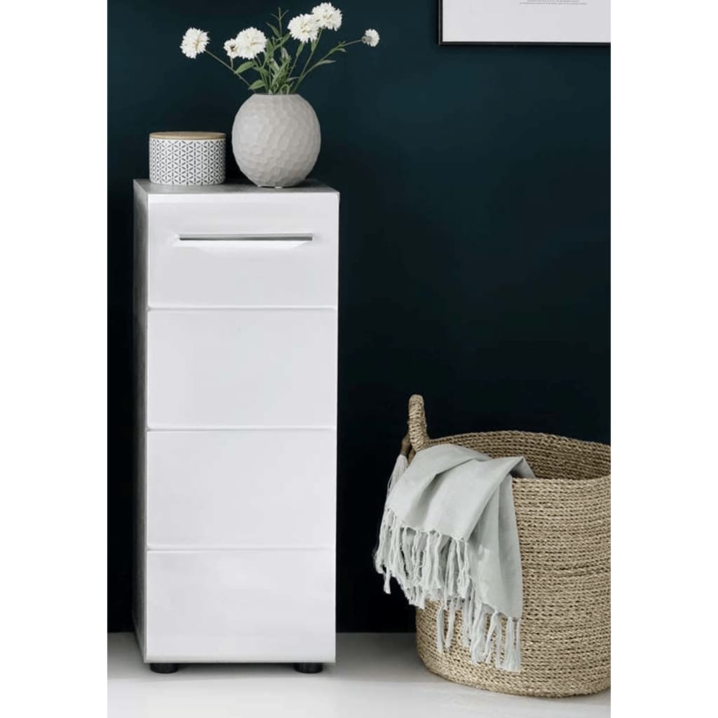 Trendteam Storage Floor Cabinet Nano White and Cement Grey