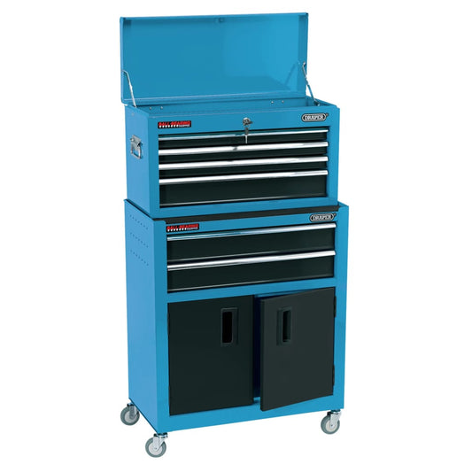 Draper Tools Combo Roller Cabinet and Tool Chest 61.6x33x99.8 cm Blue