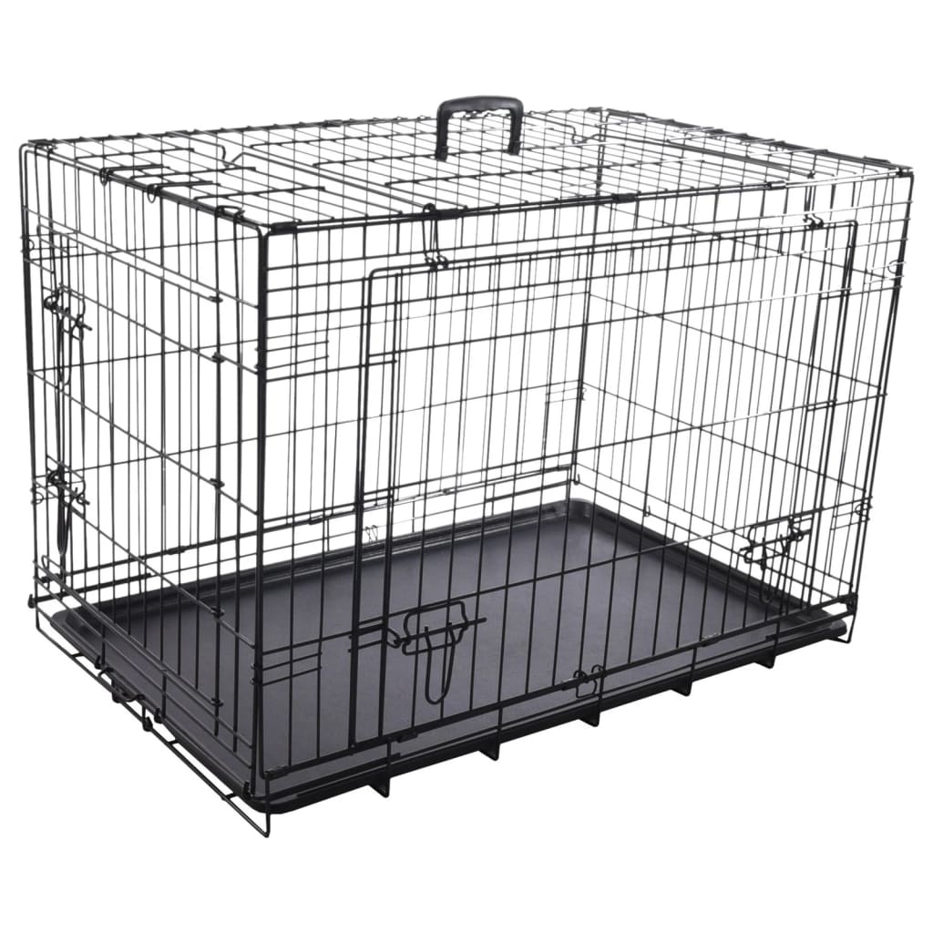 FLAMINGO Wire Cage with Sliding Door Nyo M 77x47x53.5 cm Black