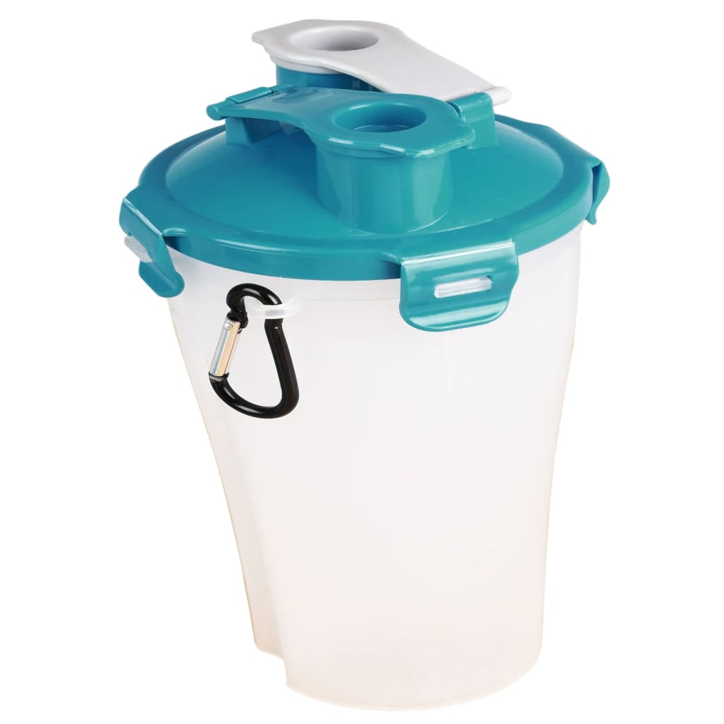 FLAMINGO 2-in-1 Pet Traveling Cup for Water/Food Trinka Blue and Grey