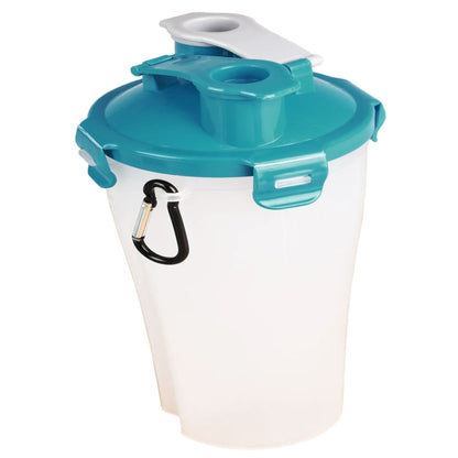 FLAMINGO 2-in-1 Pet Traveling Cup for Water/Food Trinka Blue and Grey