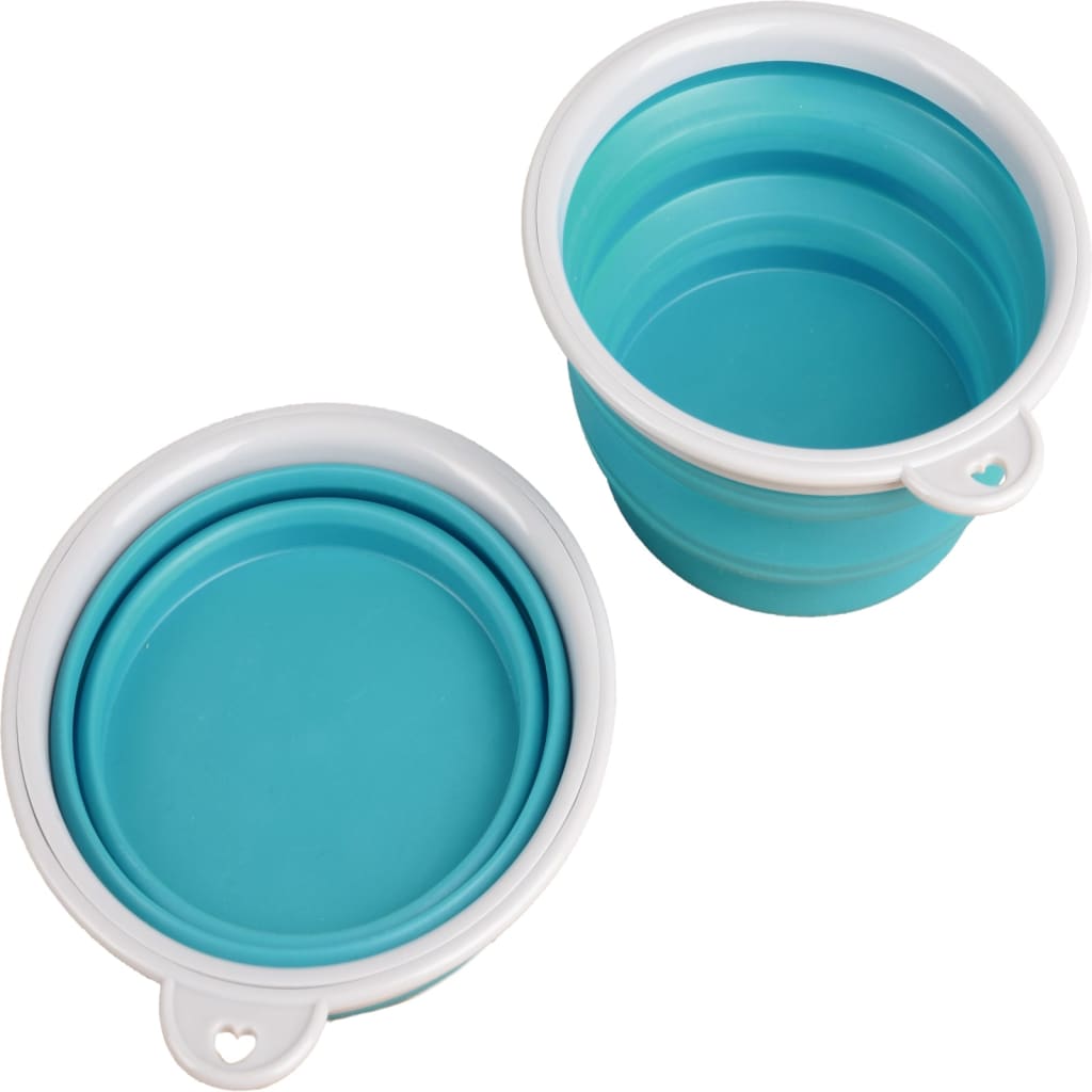 FLAMINGO 2-in-1 Pet Traveling Cup for Water/Food Trinka Blue and Grey