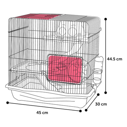 FLAMINGO Hamster Cage Binky 45x30x44.5 cm Grey