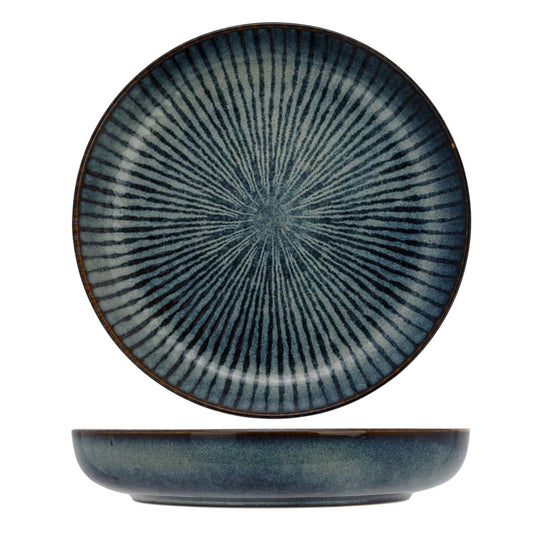Cosy & Trendy Deep Plate with Stripes Pattern Atlantis 4 pcs �_�”�_24 cm Blue