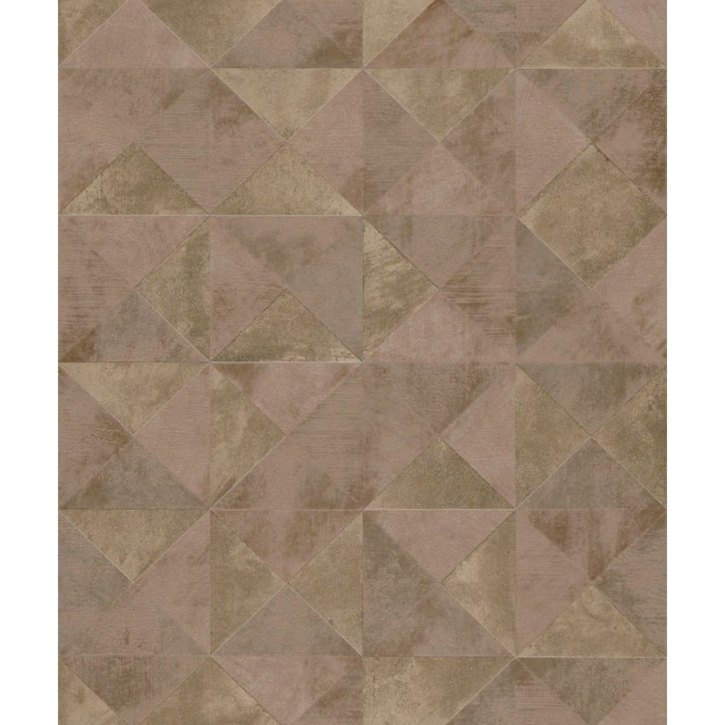 Noordwand Topchic Wallpaper Graphic Shapes Facet Metallic Brown