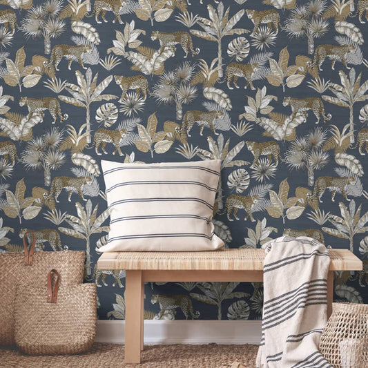 DUTCH WALLCOVERINGS Wallpaper Leopard Black and Beige