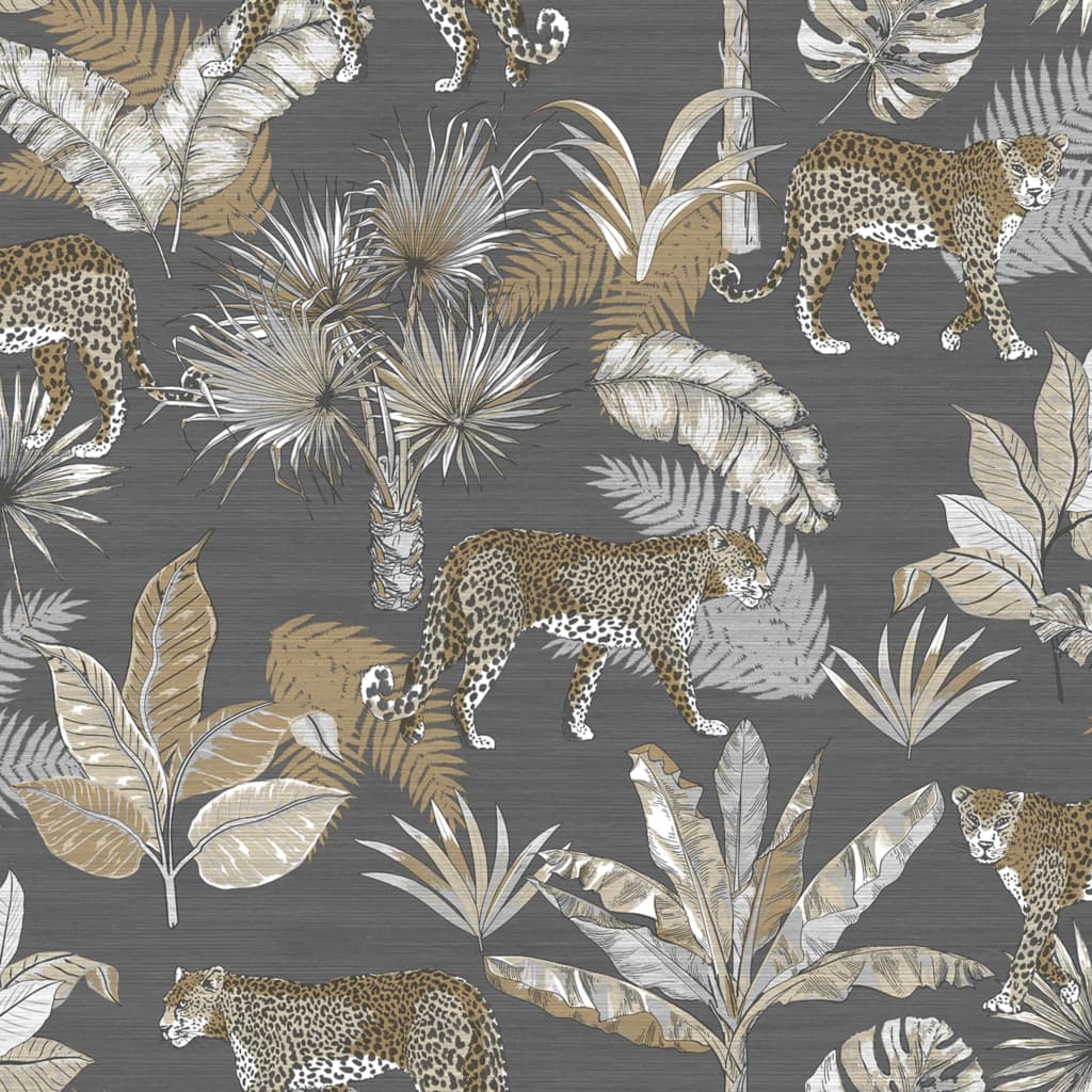 DUTCH WALLCOVERINGS Wallpaper Leopard Grey and Beige
