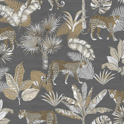 DUTCH WALLCOVERINGS Wallpaper Leopard Grey and Beige