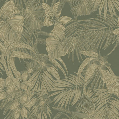 DUTCH WALLCOVERINGS Wallpaper Joelle Green and Gold