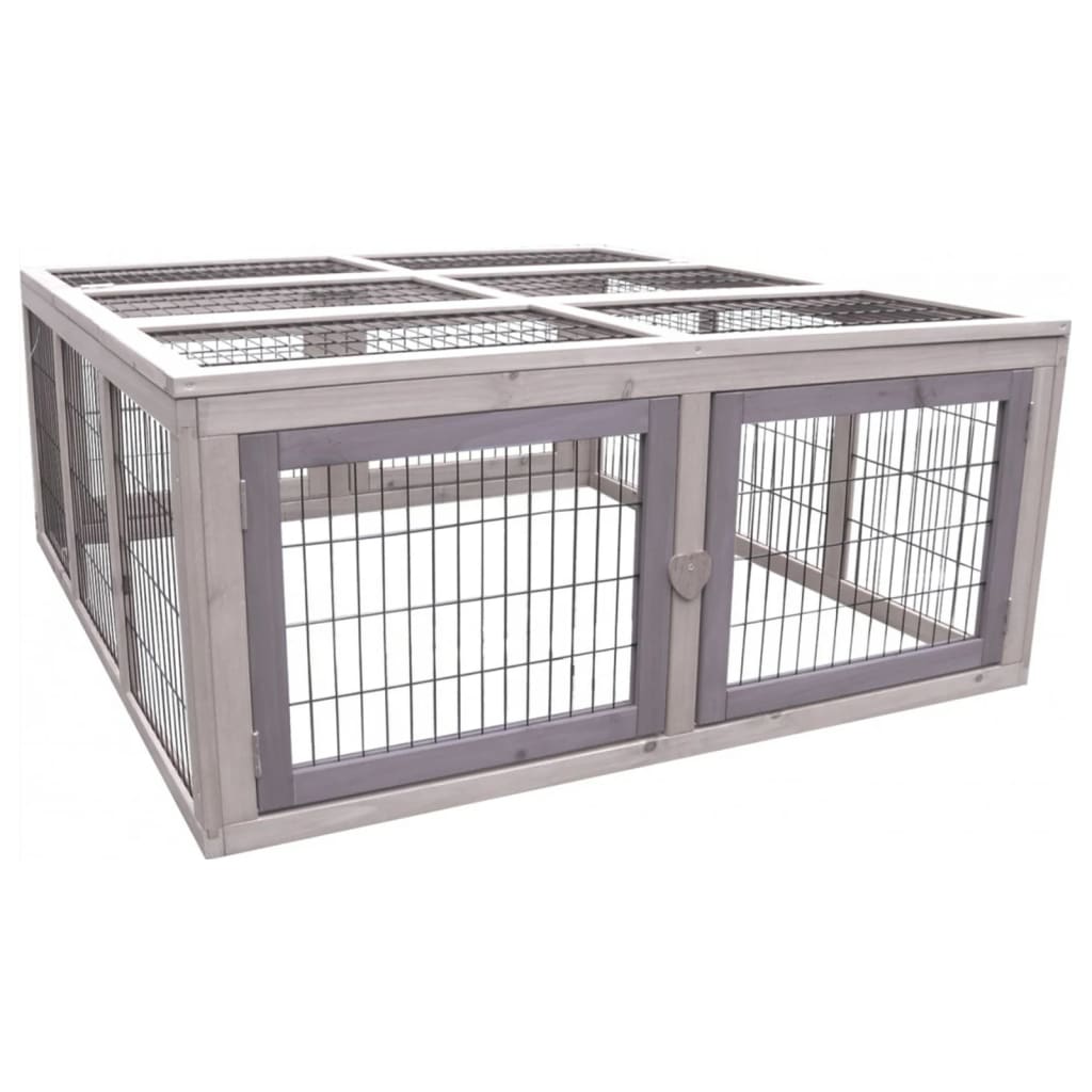 FLAMINGO Rabbit Hutch Arena Cottage 107x116x47 cm Grey