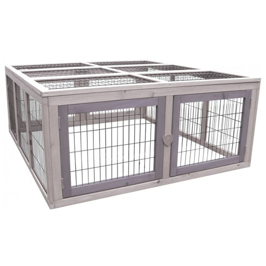 FLAMINGO Rabbit Hutch Arena Cottage 107x116x47 cm Grey