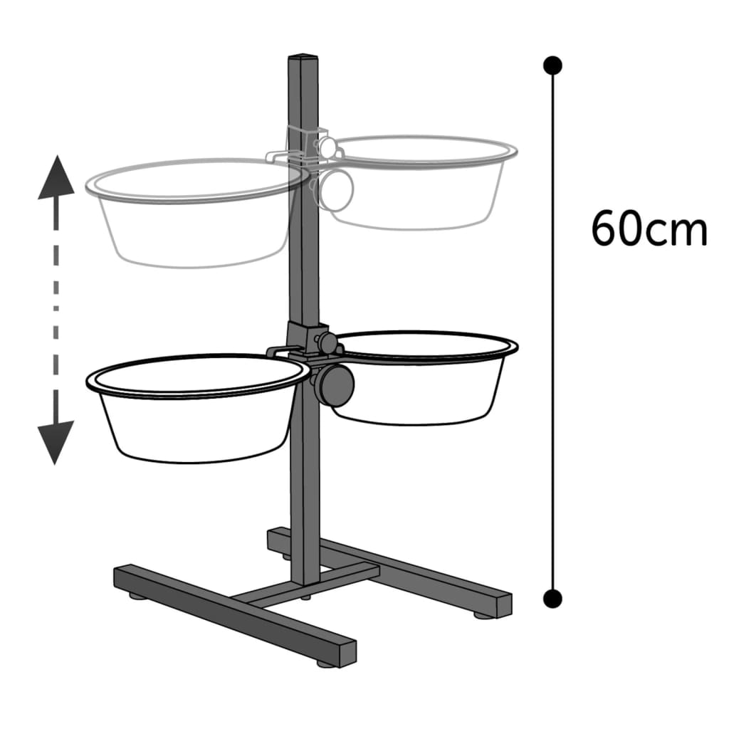 FLAMINGO H-Stand with 2 Bowls Otis 1.6 L 21 cm