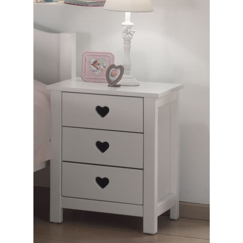 Vipack Nightstand Amori 3-drawer Wood White