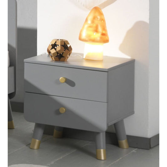 Vipack Nightstand Billy 2-drawer Wood Timeless Grey