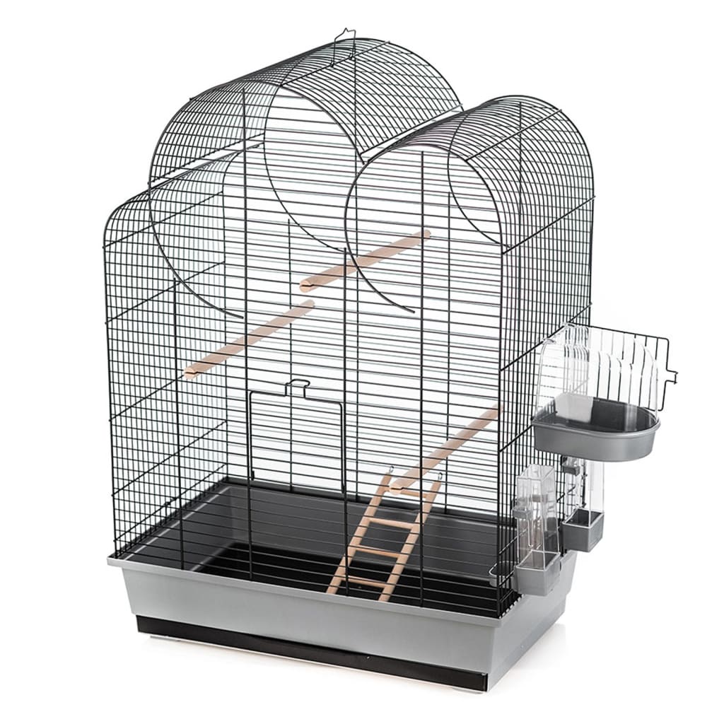 Duvoplus Bird Cage with Accessories Eliza 54x34x75 cm Grey and Black